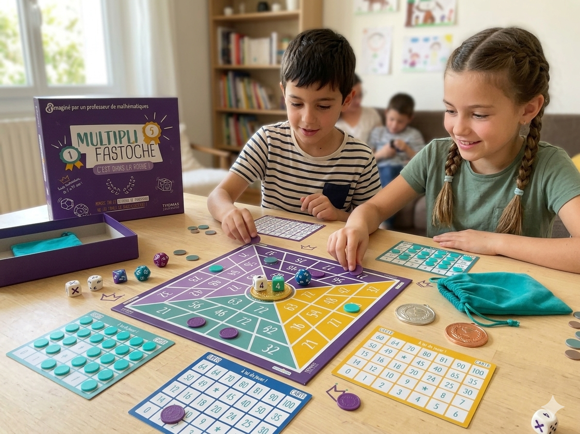 MULTIPLIFASTOCHE® Le seul jeu de multiplication avec podium, médailles et suspense jusqu'au dernier lancer !